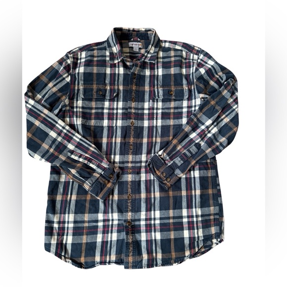Carhartt Other - Carhartt Size LARGE Tall Heavy Plaid Flannel Shirt  Original Fit